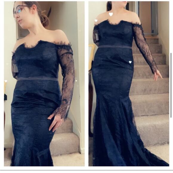 Black lace Morticia formal dress - Picture 1 of 5